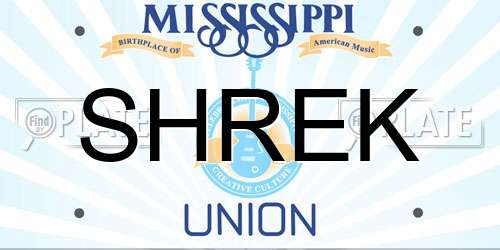 SHREK Mississippi License Plate