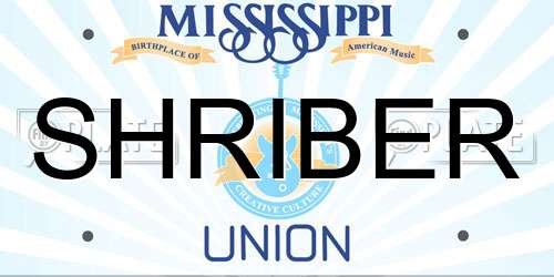 SHRIBER Mississippi License Plate