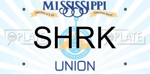 SHRK Mississippi License Plate