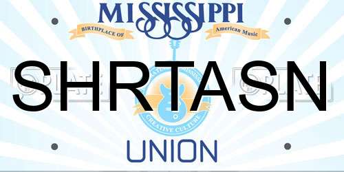 SHRTASN Mississippi License Plate