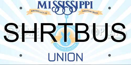 SHRTBUS Mississippi License Plate