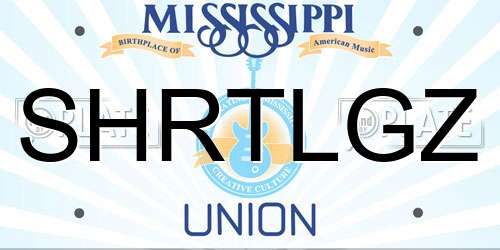 SHRTLGZ Mississippi License Plate