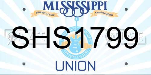 SHS1799 Mississippi License Plate