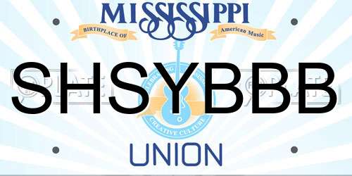 SHSYBBB Mississippi License Plate