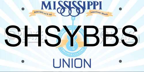 SHSYBBS Mississippi License Plate