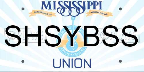 SHSYBSS Mississippi License Plate