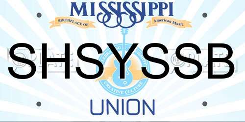 SHSYSSB Mississippi License Plate