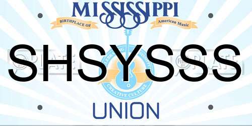SHSYSSS Mississippi License Plate