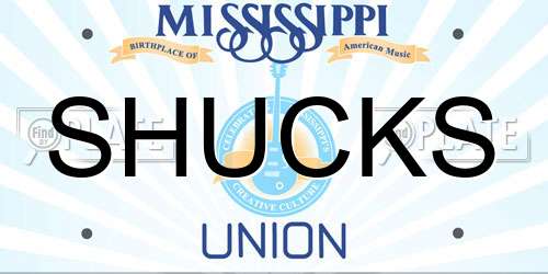SHUCKS Mississippi License Plate