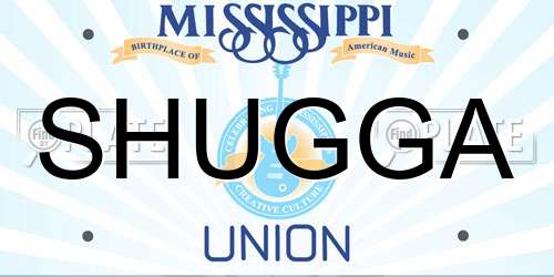 SHUGGA Mississippi License Plate