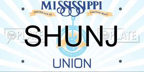 SHUNJ Mississippi License Plate