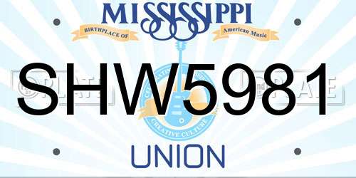 SHW5981 Mississippi License Plate