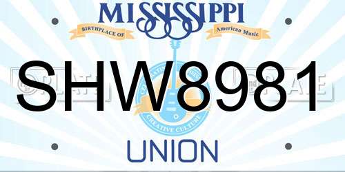 SHW8981 Mississippi License Plate