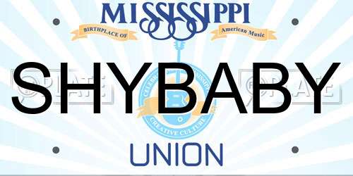SHYBABY Mississippi License Plate
