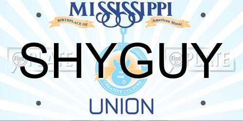 SHYGUY Mississippi License Plate