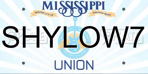 SHYLOW7 Mississippi License Plate