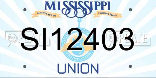 SI12403 Mississippi License Plate