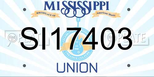 SI17403 Mississippi License Plate