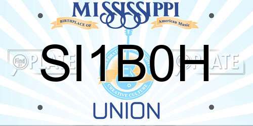 SI1B0H Mississippi License Plate