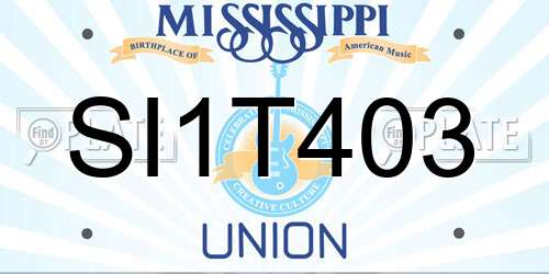 SI1T403 Mississippi License Plate