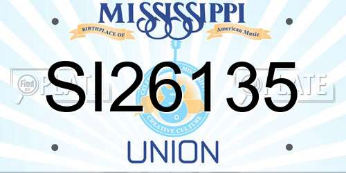 SI26135 Mississippi License Plate