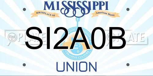 SI2A0B Mississippi License Plate