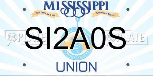 SI2A0S Mississippi License Plate