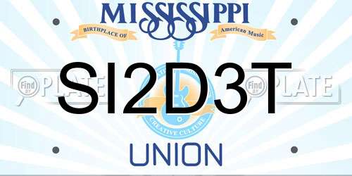 SI2D3T Mississippi License Plate