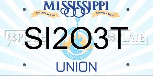 SI2O3T Mississippi License Plate