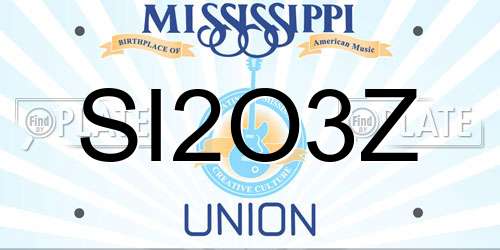 SI2O3Z Mississippi License Plate