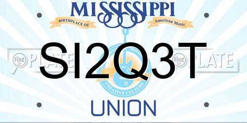 SI2Q3T Mississippi License Plate