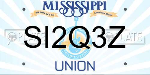 SI2Q3Z Mississippi License Plate