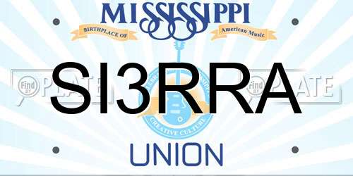 SI3RRA Mississippi License Plate