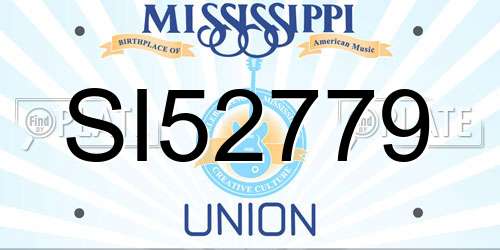 SI52779 Mississippi License Plate