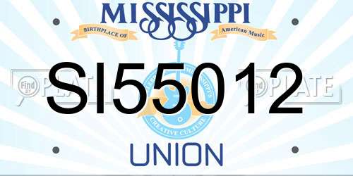 SI55012 Mississippi License Plate