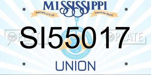 SI55017 Mississippi License Plate