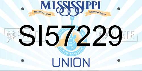 SI57229 Mississippi License Plate