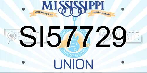 SI57729 Mississippi License Plate