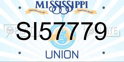 SI57779 Mississippi License Plate