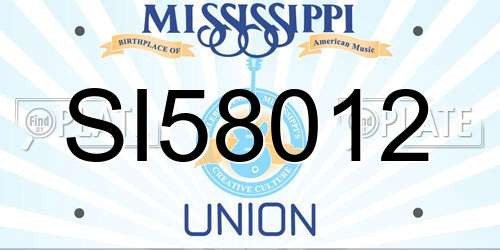 SI58012 Mississippi License Plate