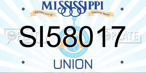 SI58017 Mississippi License Plate