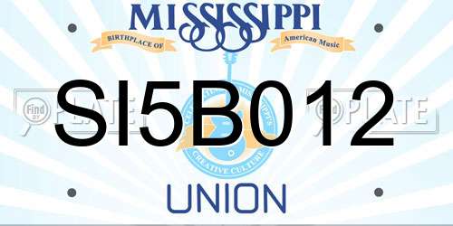 SI5B012 Mississippi License Plate