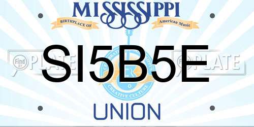 SI5B5E Mississippi License Plate
