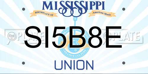 SI5B8E Mississippi License Plate