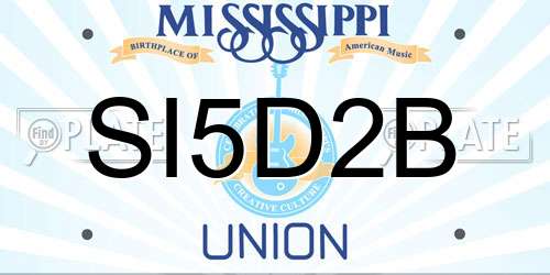 SI5D2B Mississippi License Plate