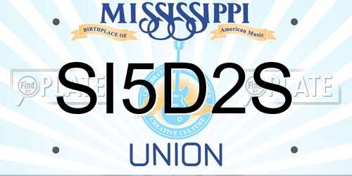SI5D2S Mississippi License Plate
