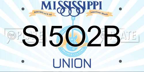 SI5O2B Mississippi License Plate
