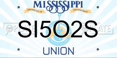 SI5O2S Mississippi License Plate