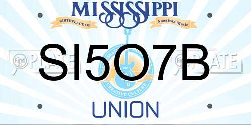 SI5O7B Mississippi License Plate