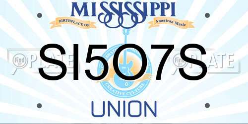 SI5O7S Mississippi License Plate